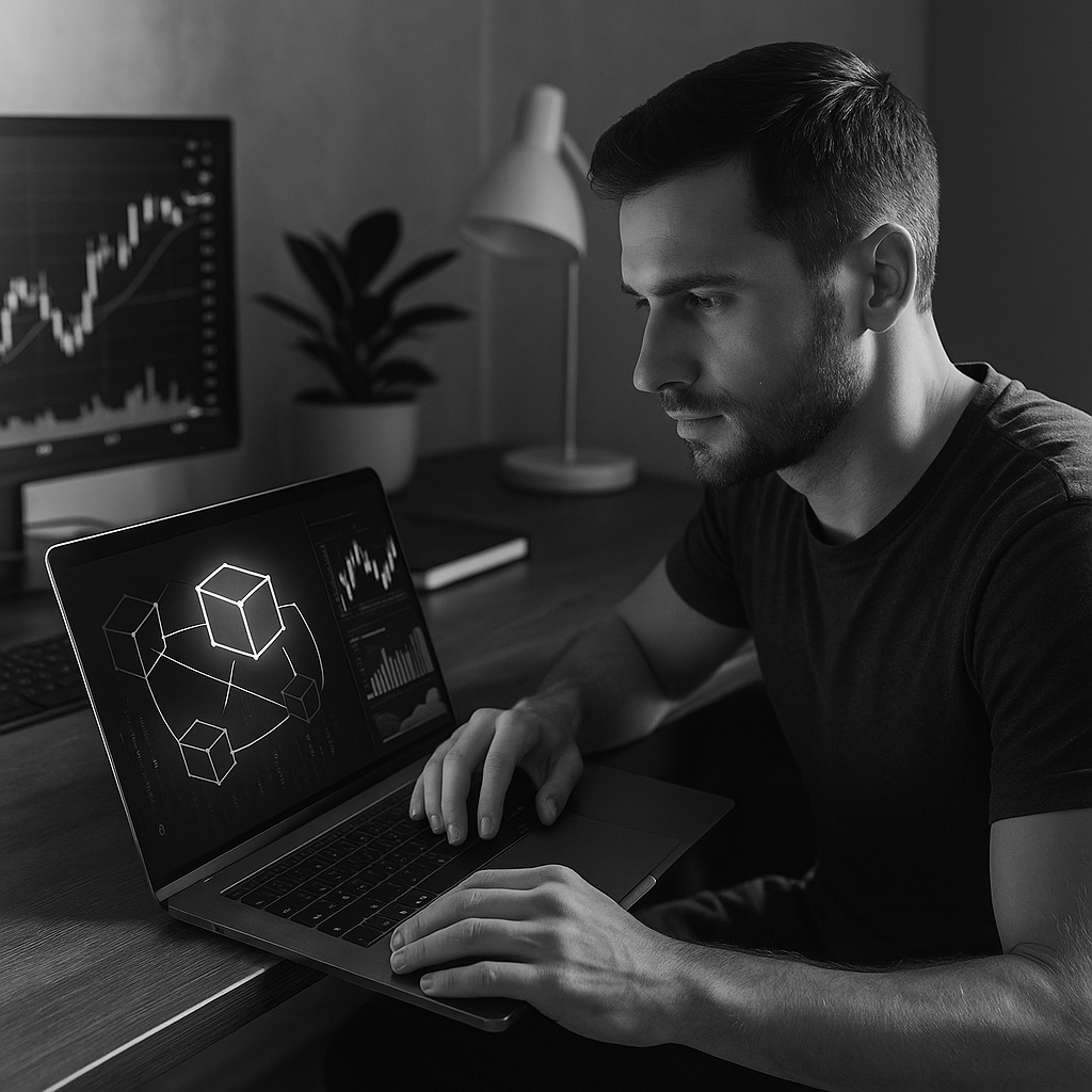 A picture of people with a city background